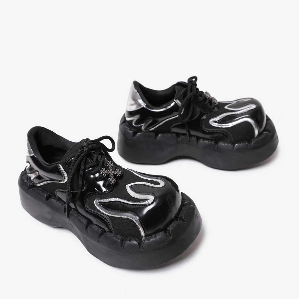 Men's Industrial Punk Chunky Sole Lace-Up Shoes