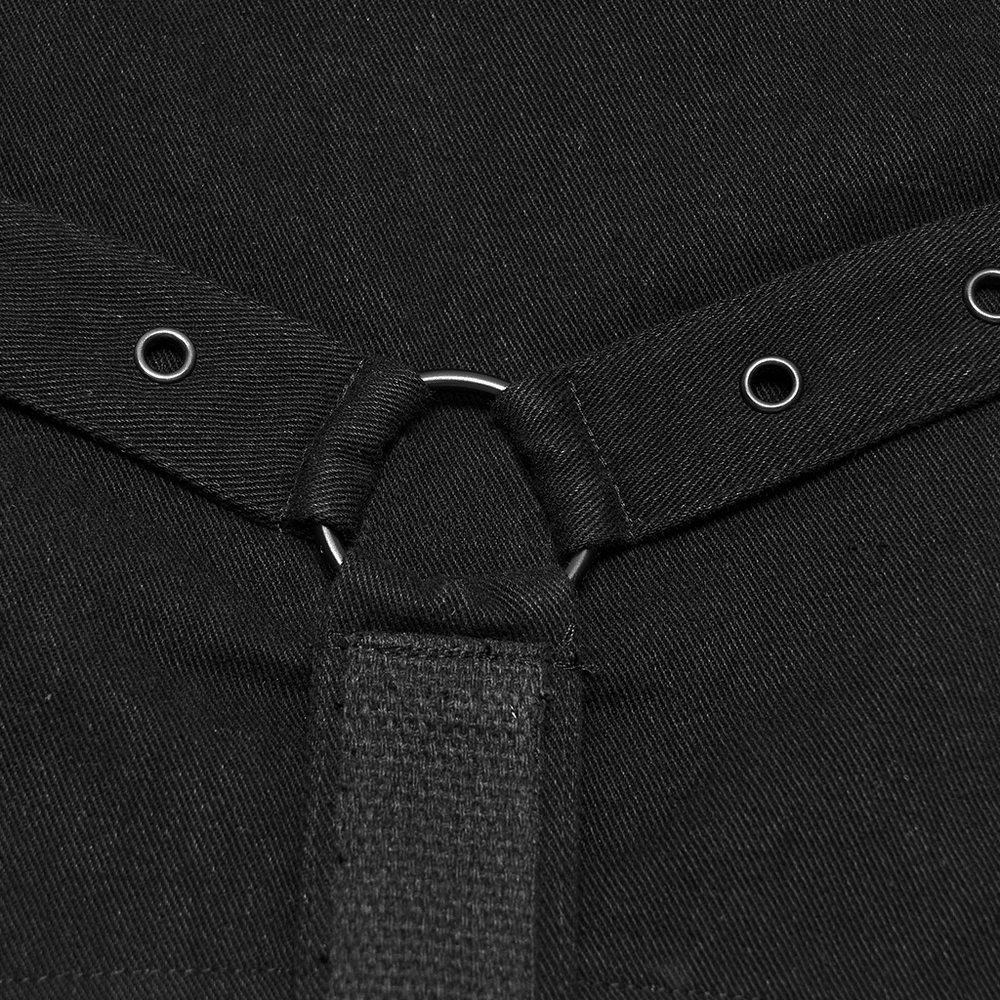 Men's Punk Chain Harness Stand Collar Open Vest
