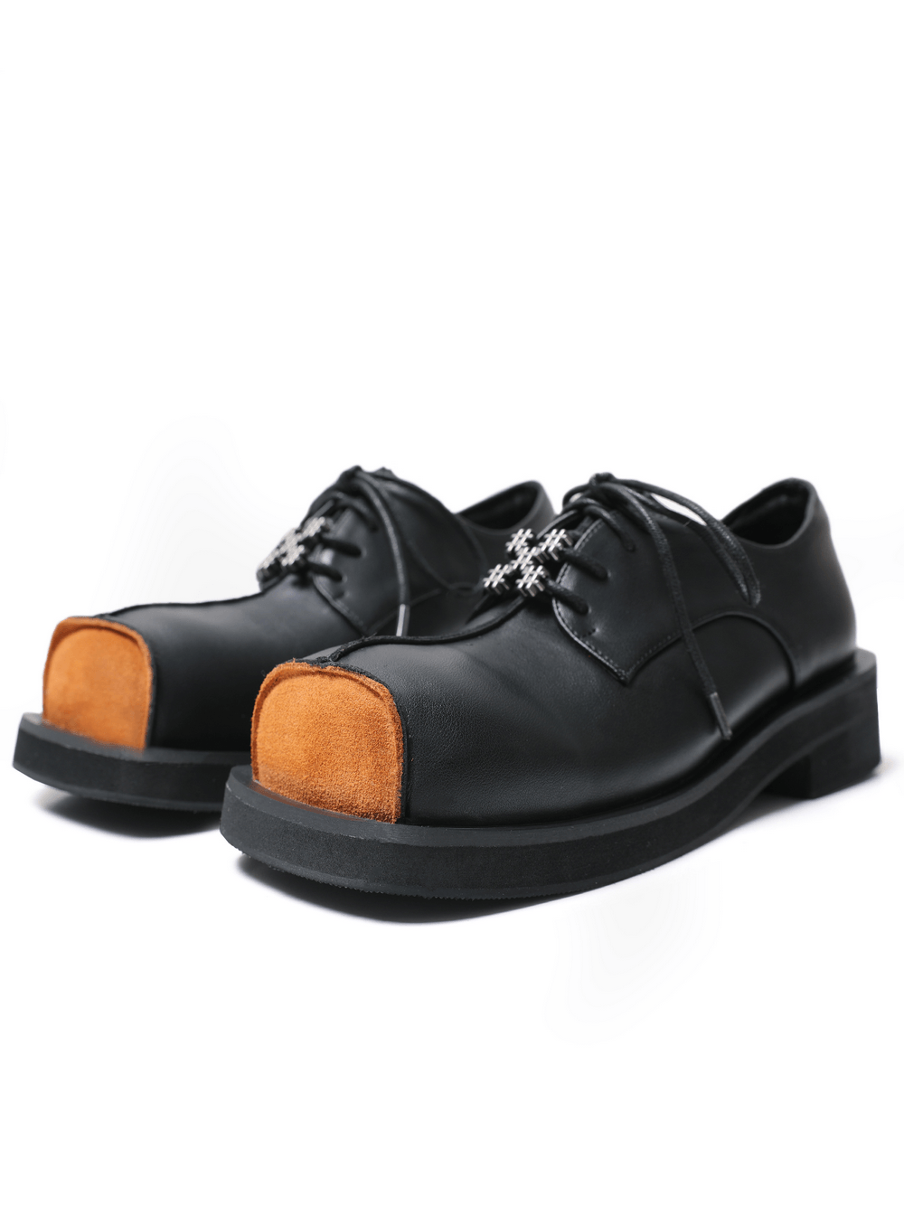Men's Punk Formal Shoes with Contrast Toe Cap