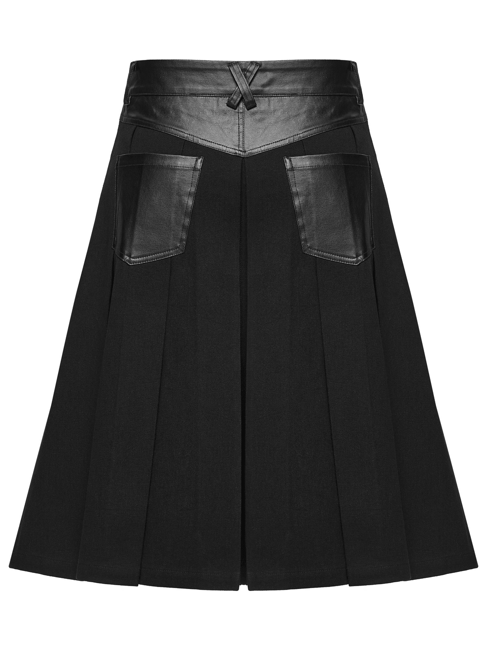 Men's Punk Kilt Skirt with Faux Leather and Mesh Panels