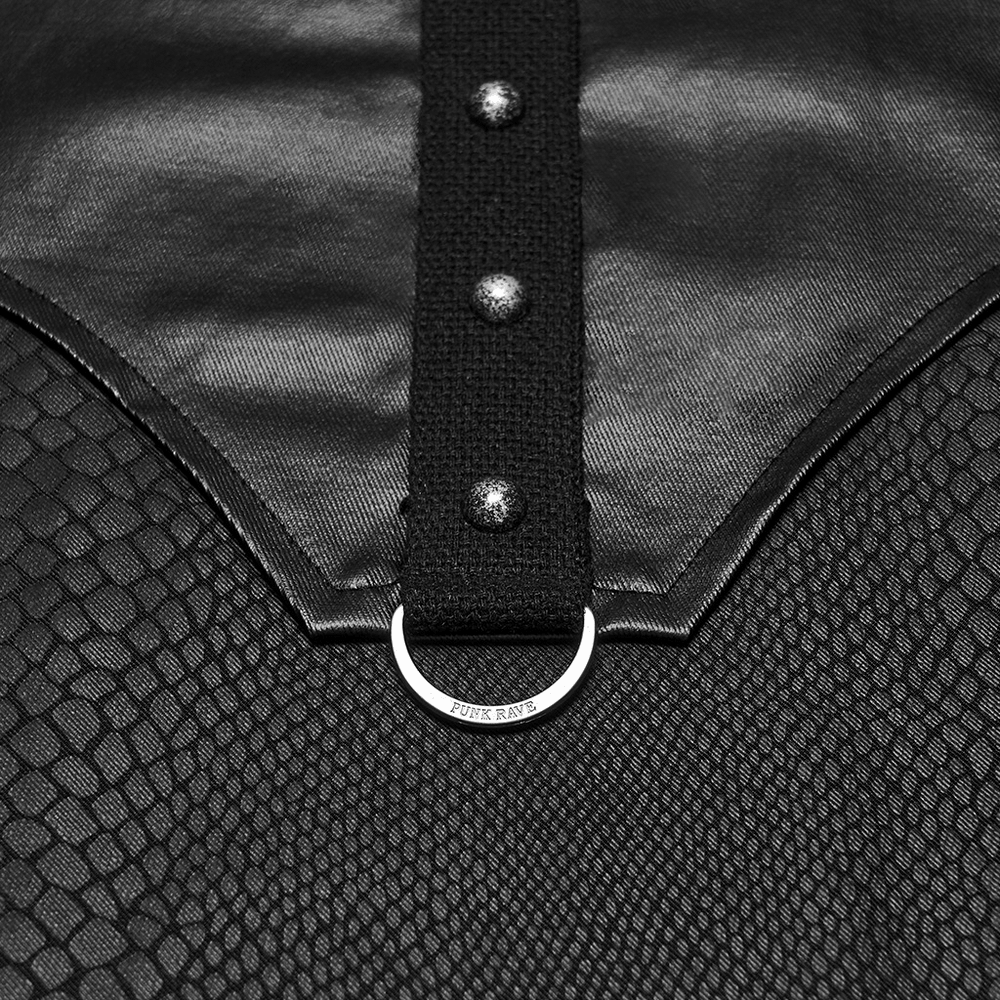 Men's Punk Snake Pattern Shirt with Studded Details