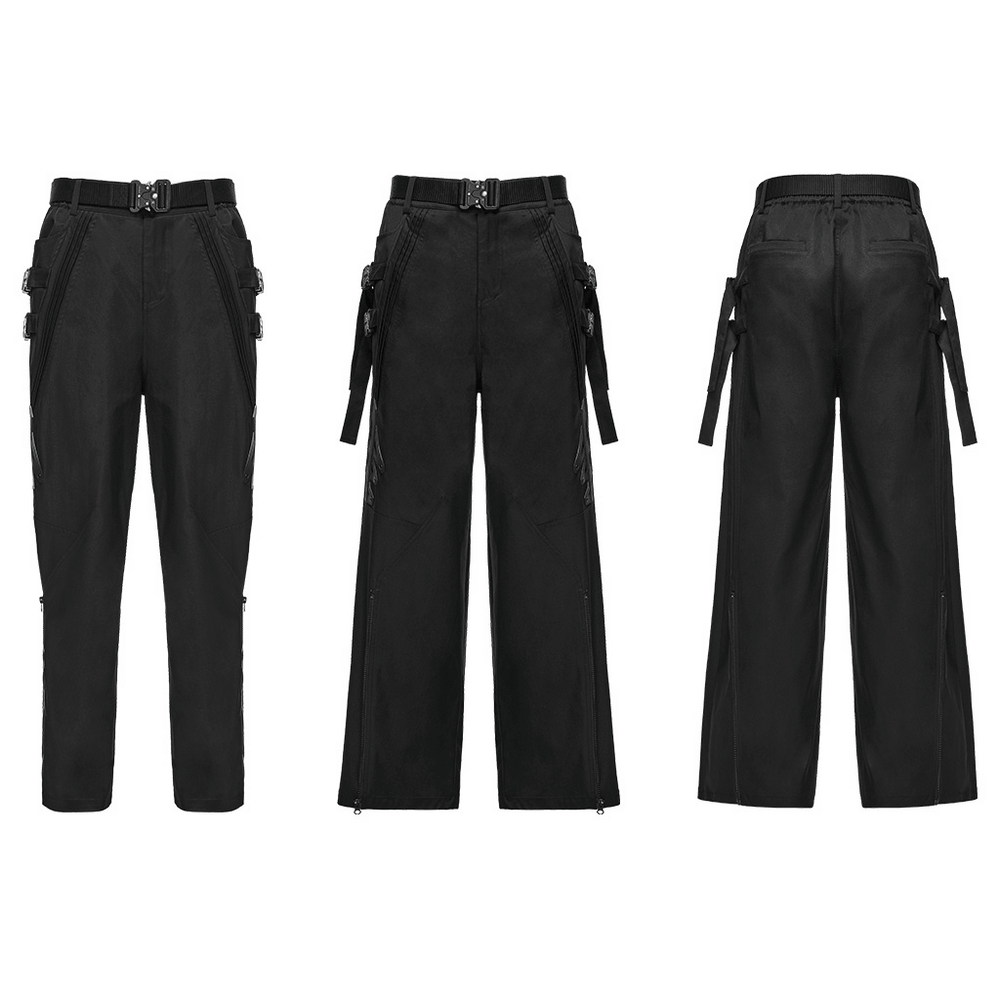 Men's Techwear Convertible Cargo Pants with Buckle Straps