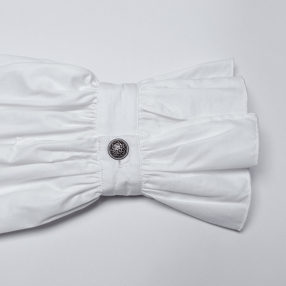 US SALE of Men's Victorian Shirt with Ruffle Collar and Bubble Sleeves