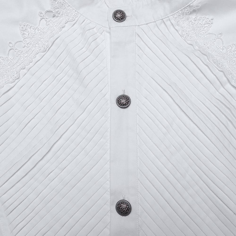 US SALE of Men's Victorian Shirt with Ruffle Collar and Bubble Sleeves