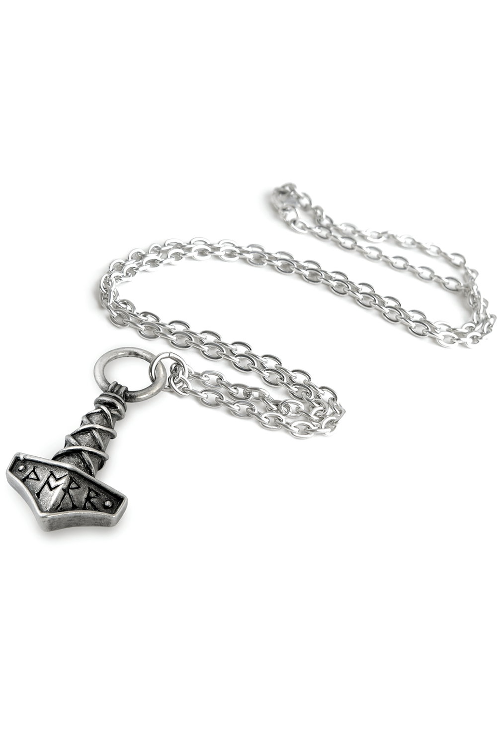 Mini Norse Mjolnir Pendant with Runic Detailing