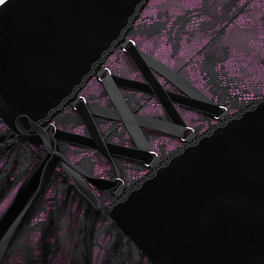 Mysterious Lace Cheongsam Dress with High Collar