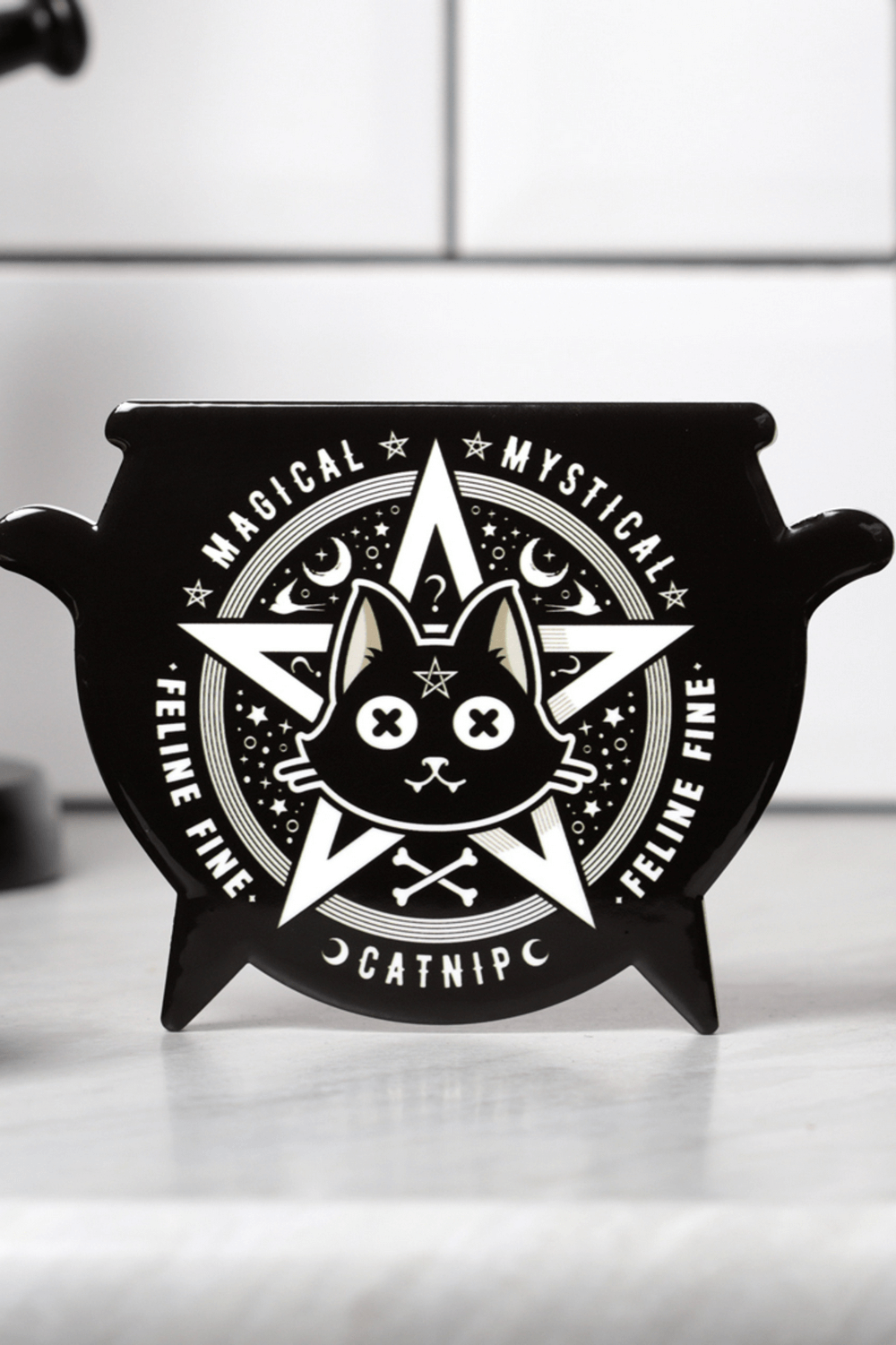 Mystical Catnip Cauldron Coaster by Alchemy Gothic