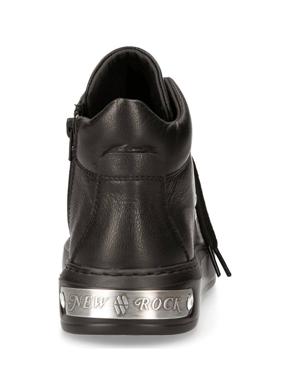 NEW ROCK Men's Black Lace-Up Boots with Metallic Details