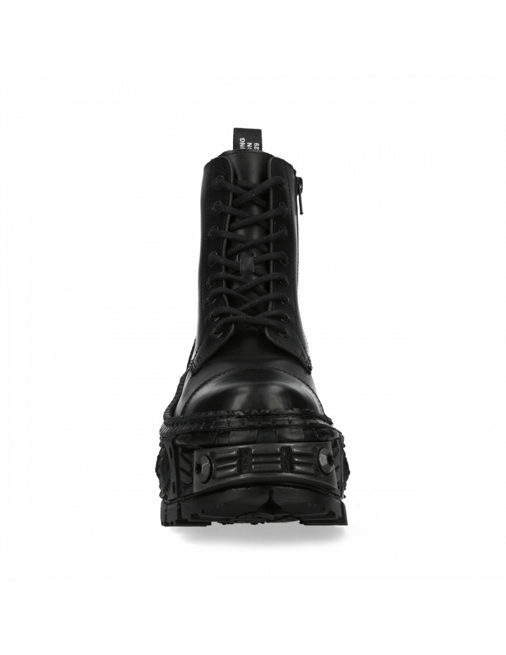 NEW ROCK Men's Black Lace-Up Leather Ankle Boots