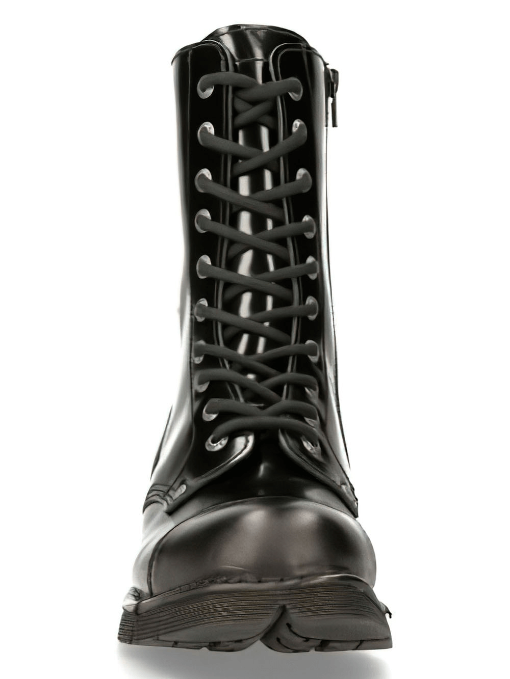 US SALE of NEW ROCK Men's Black Lace-Up Military Style Ankle Boots
