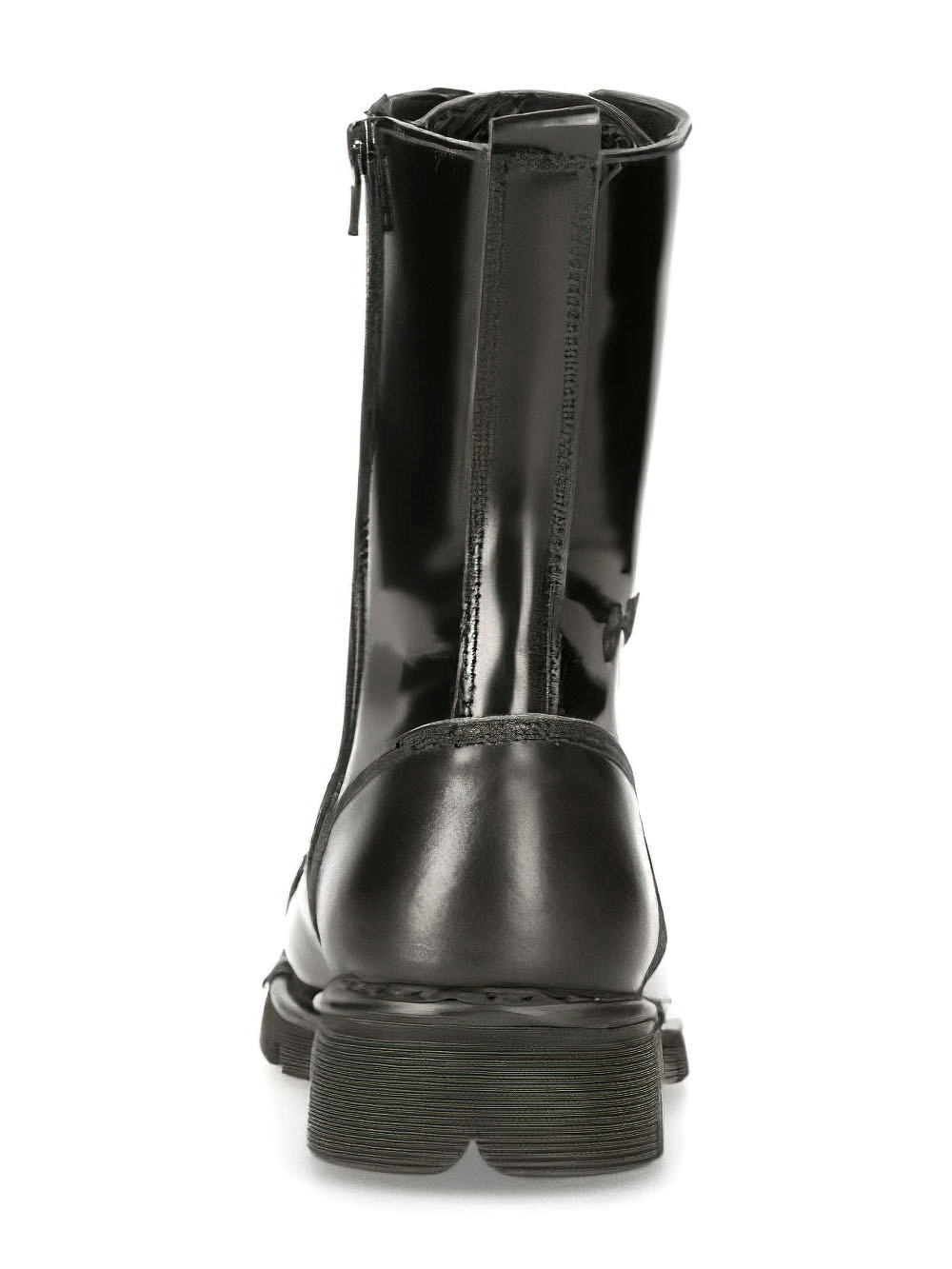 NEW ROCK Men's Black Lace-Up Military Style Ankle Boots