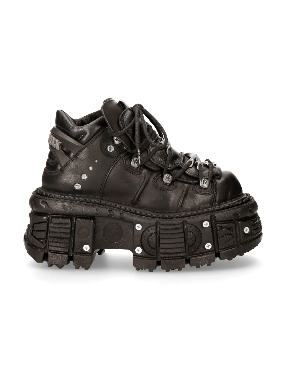 NEW ROCK Men's Black Leather Ankle Boots for Rock Enthusiasts
