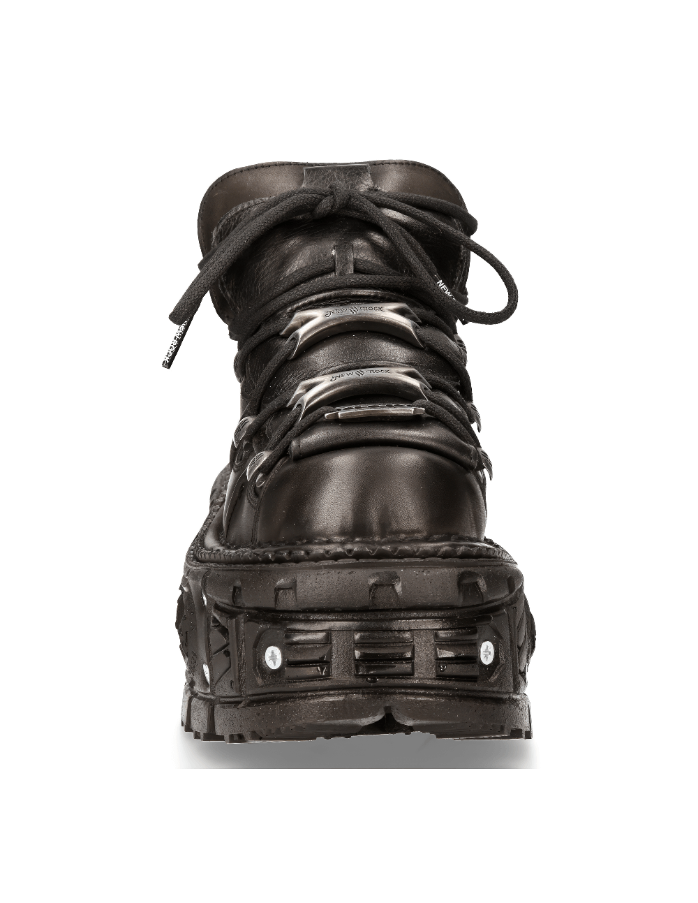 NEW ROCK Men's Black Leather Ankle Boots for Rock Enthusiasts