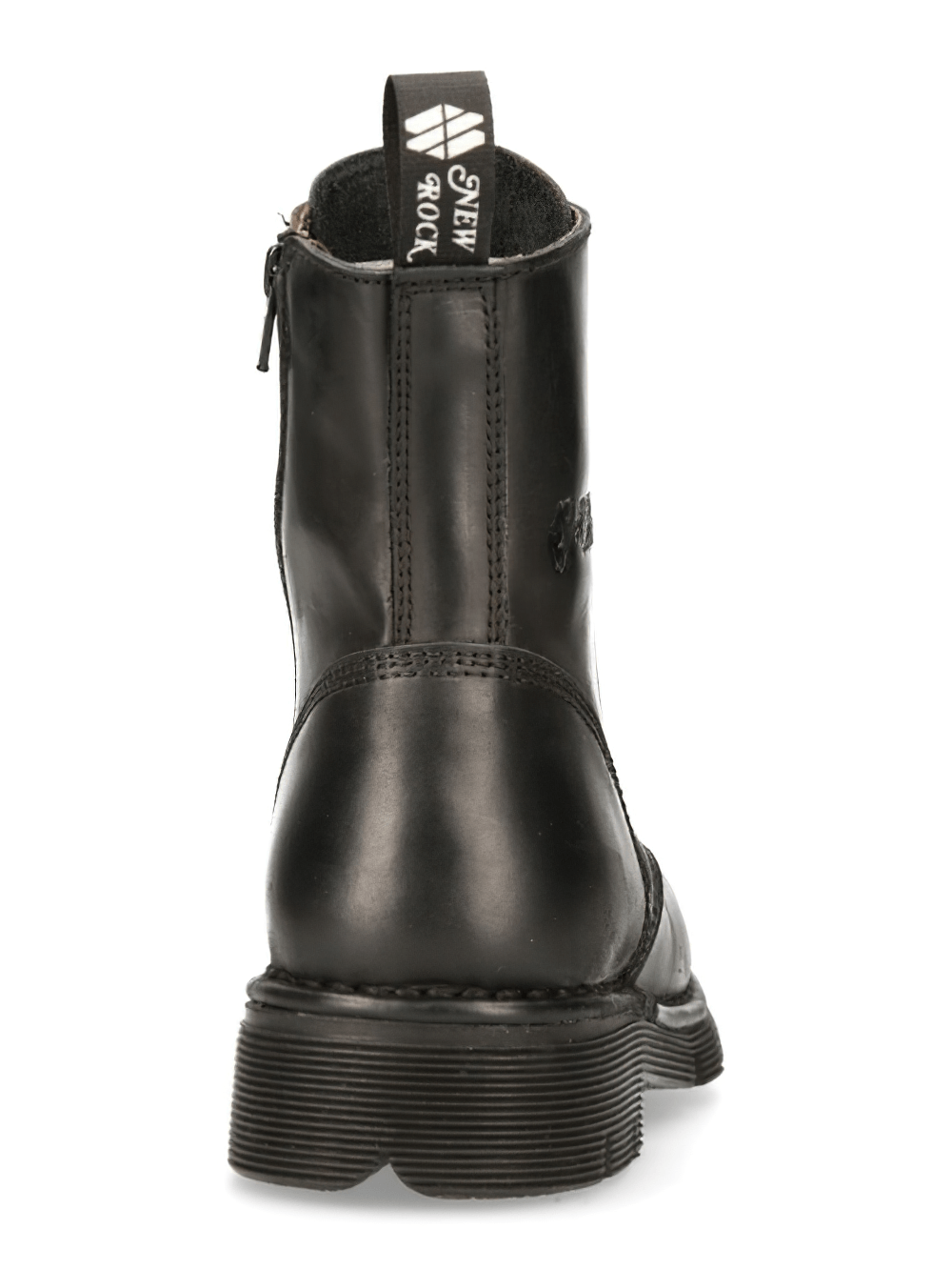 NEW ROCK Men's Black Military Style Lace-up Ankle Boots