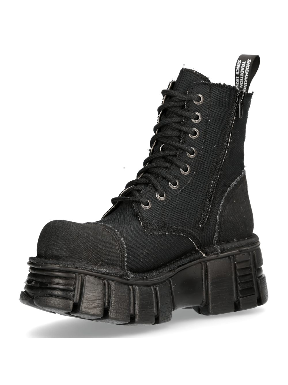 NEW ROCK Men's Black Tower Military-Style Robust Boots
