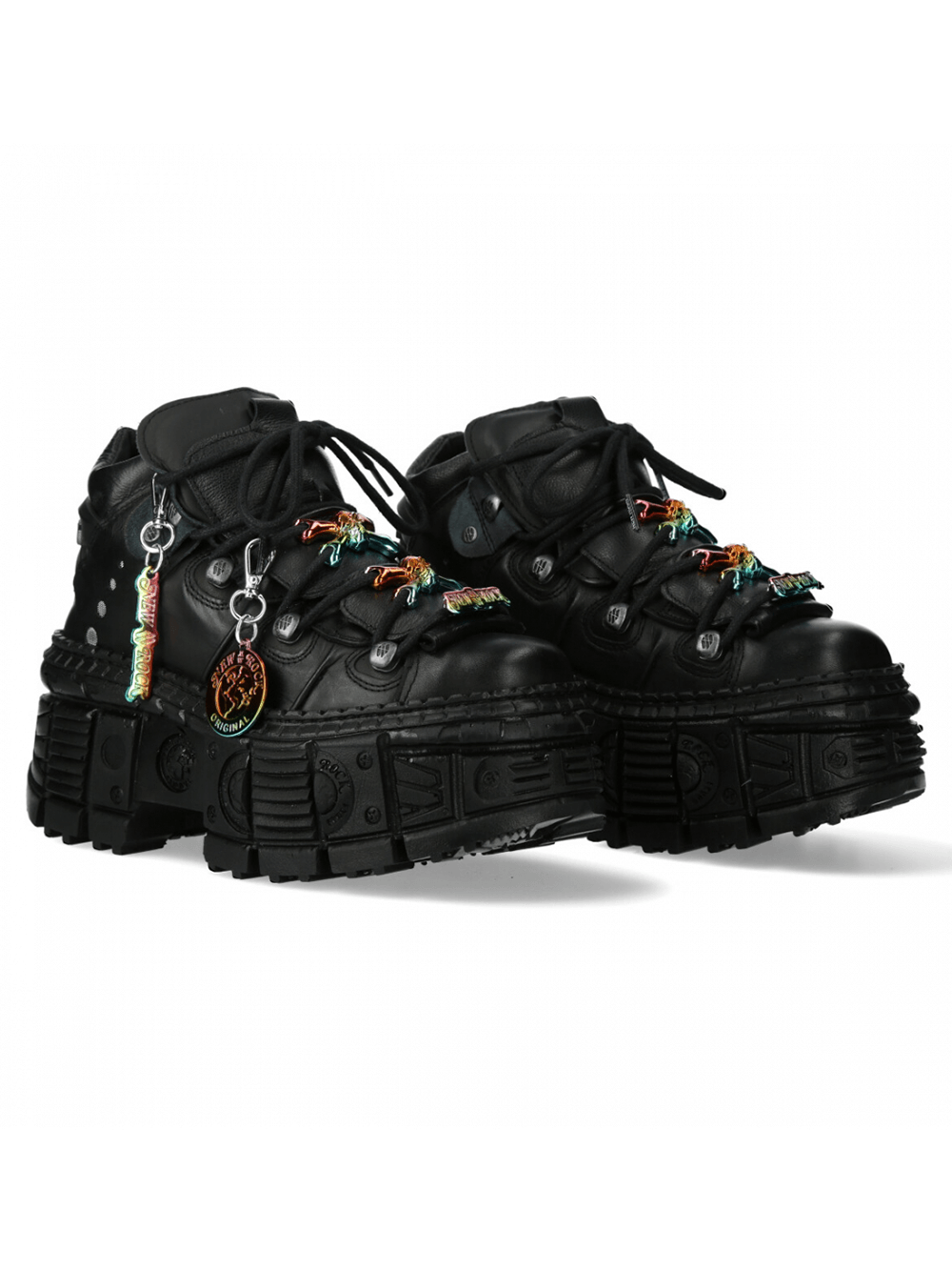 NEW ROCK Men's Bold Black Gothic Urban Heavy Platform Shoes