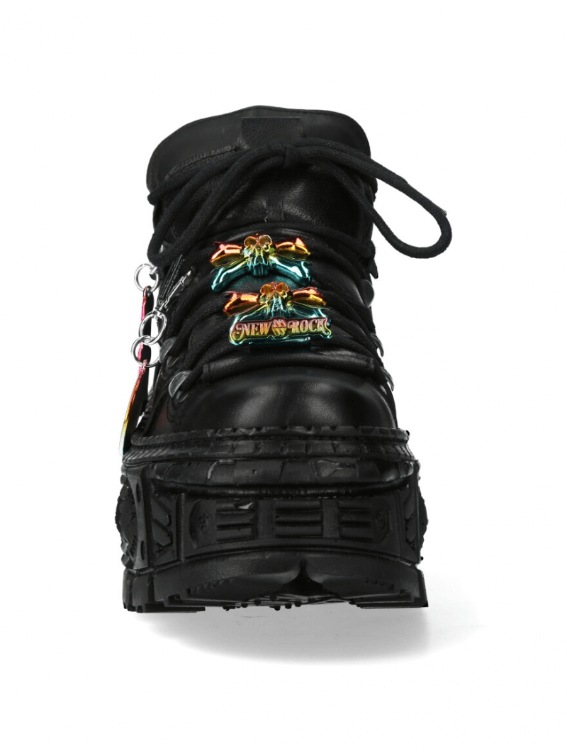 NEW ROCK Men's Bold Black Gothic Urban Heavy Platform Shoes