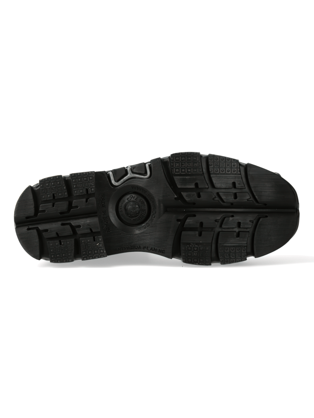 NEW ROCK Men's Bold Black Military Leather Ankle Boots