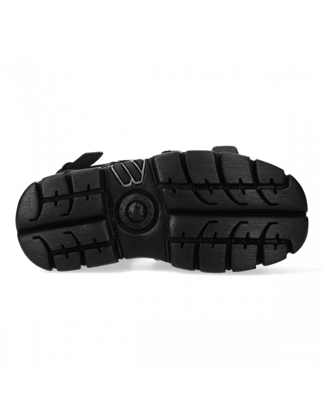 NEW ROCK Men's Chunky Black Buckle Platform Sandals