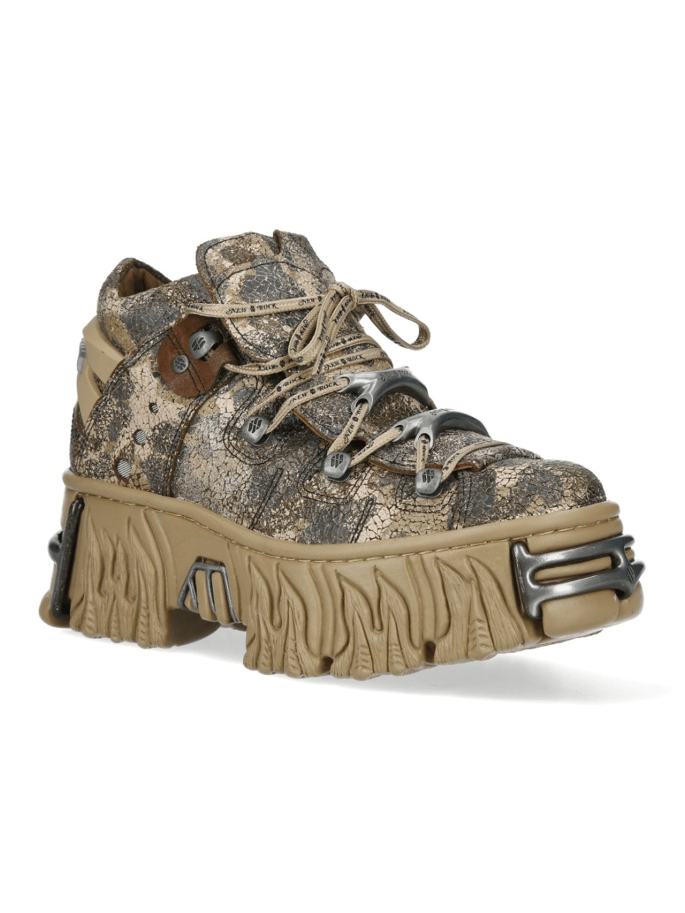 NEW ROCK Men's Chunky Gothic and Urban Ankle Boots With Lace-Up
