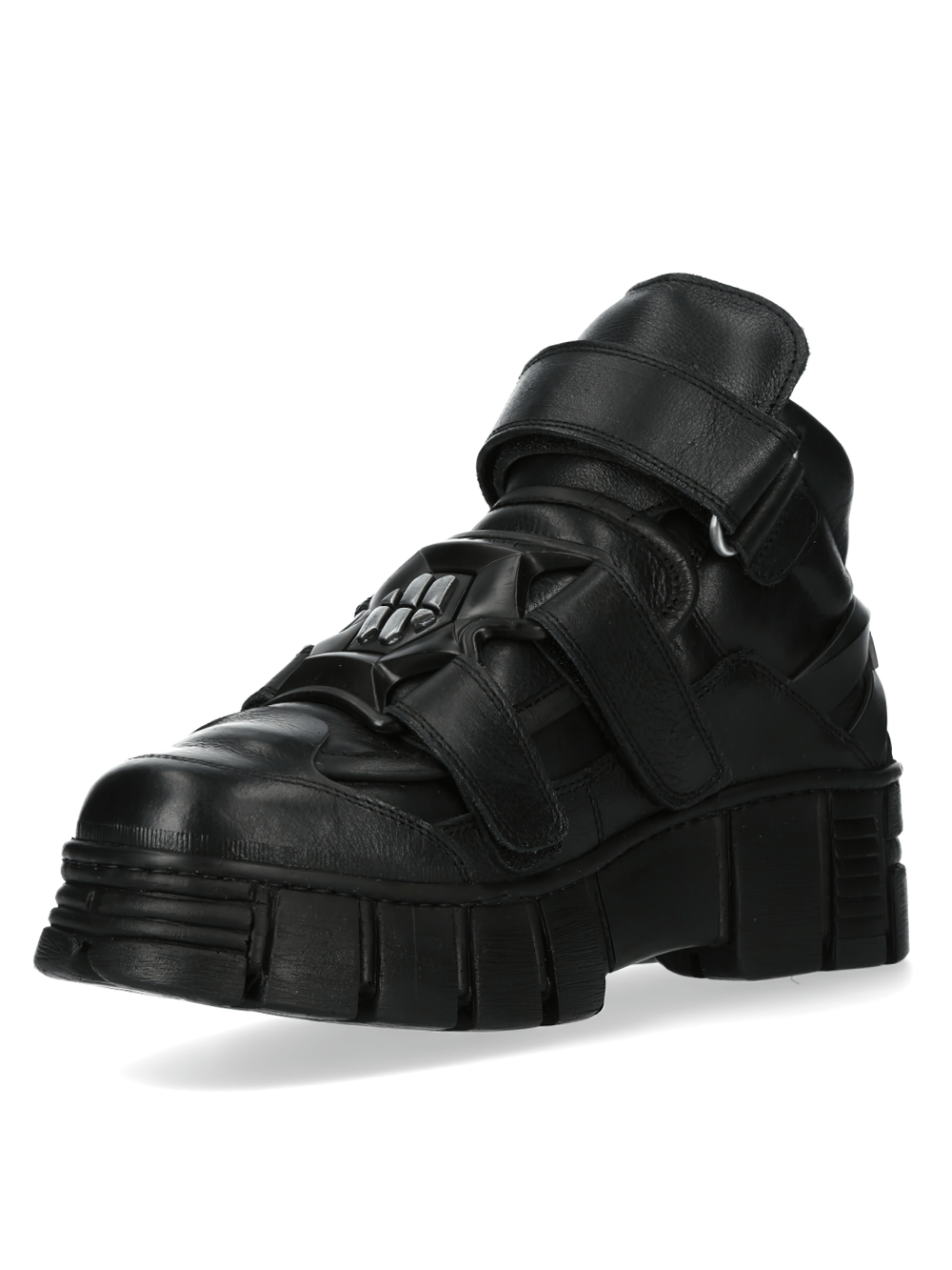 NEW ROCK Men's Edgy Strapped Ankle Boots for Rock Enthusiasts
