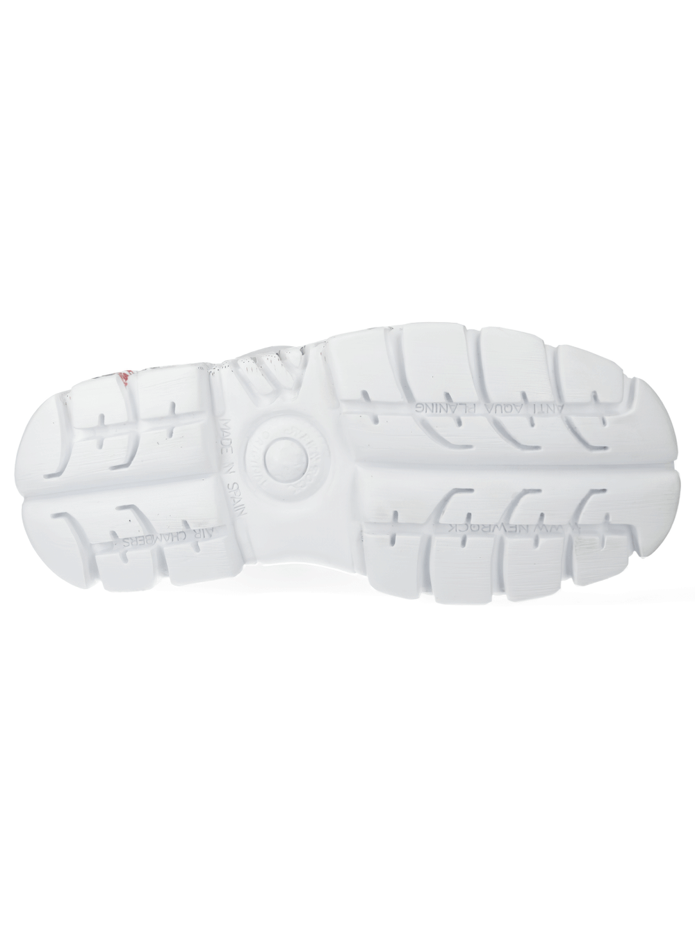 NEW ROCK Men's Edgy White Platform Boots with Punk Badges