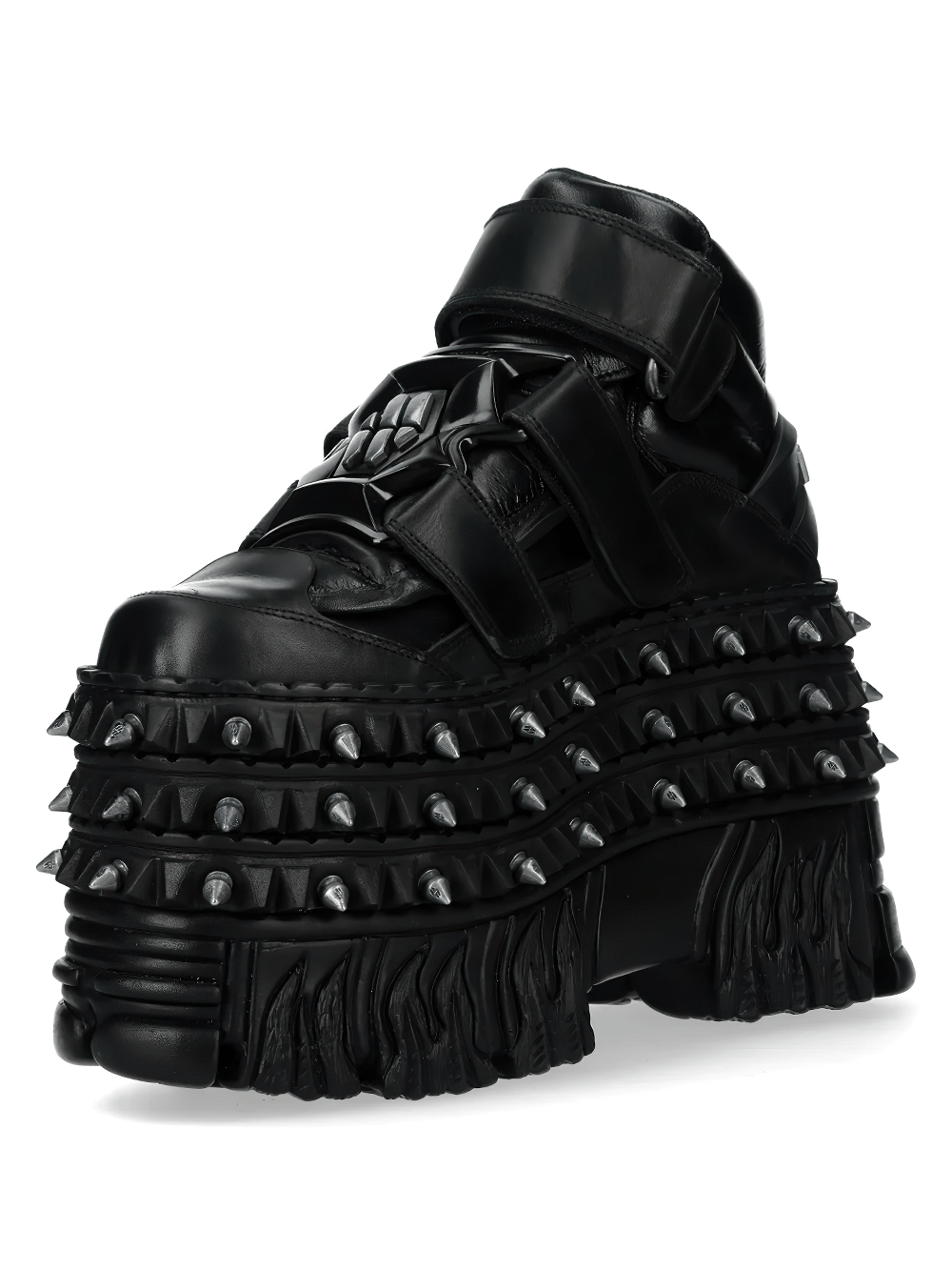 NEW ROCK Female Platform Ankle Boots with Spike Sole