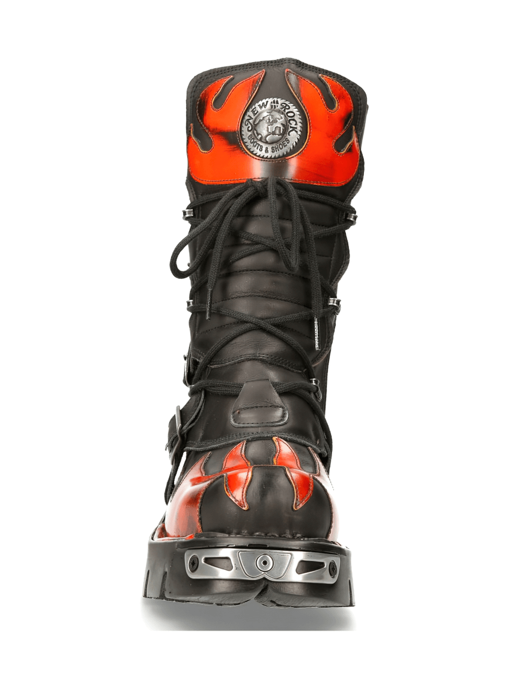 NEW ROCK Flame-Styled Punk Rock Boots Men's Footwear