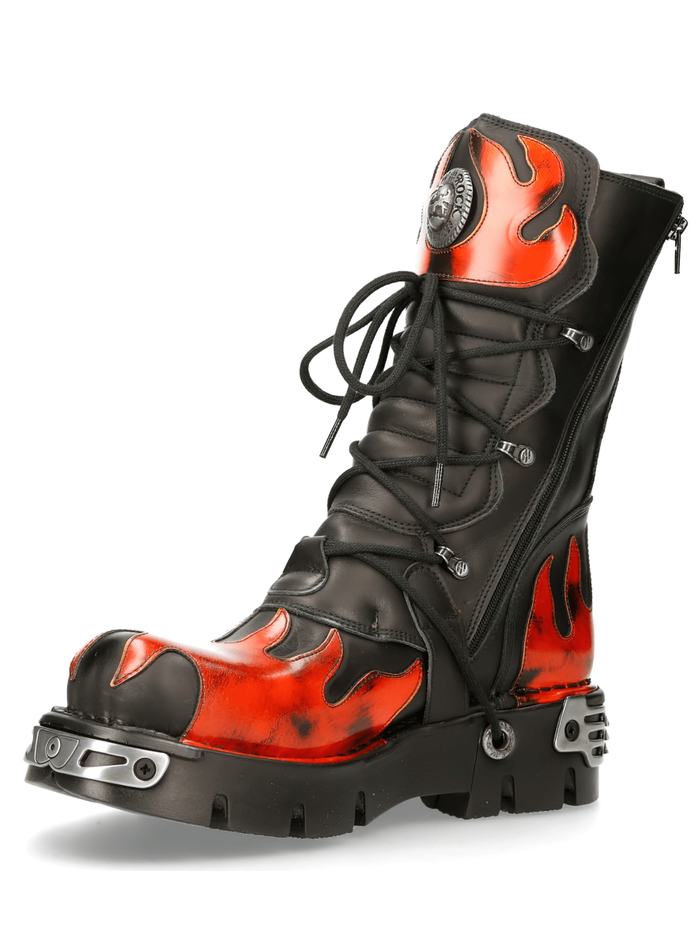 NEW ROCK Flame-Styled Punk Rock Boots Men's Footwear