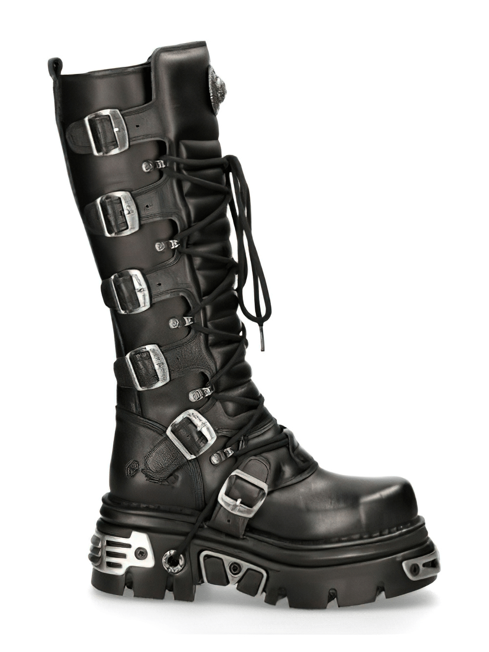US SALE of NEW ROCK Men's Genuine Leather Knee-High Boots with Laces