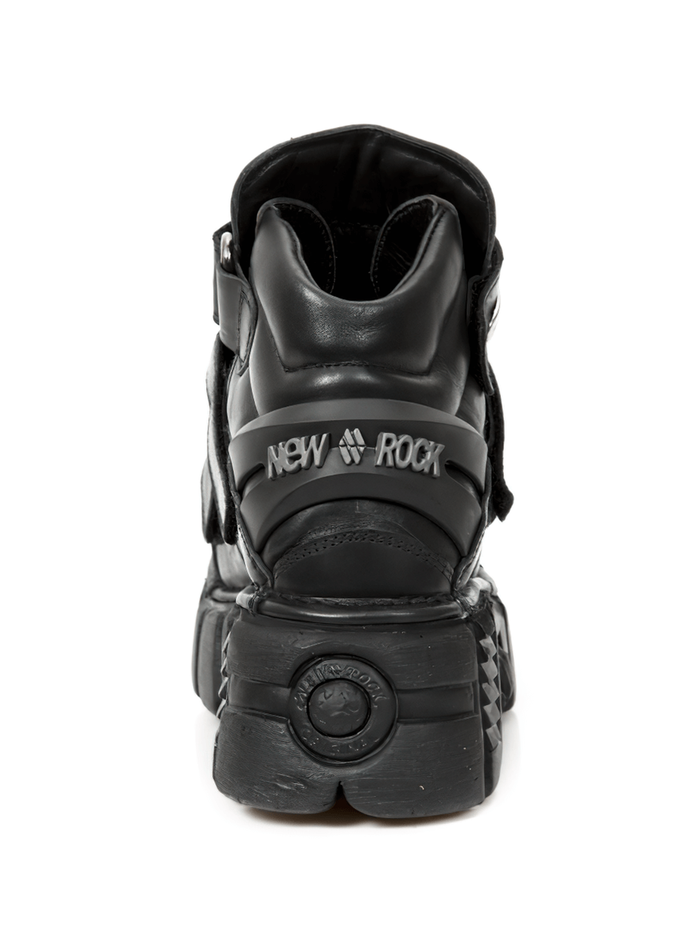NEW ROCK Men's Gothic Black Ankle Boots with Metallic Accents