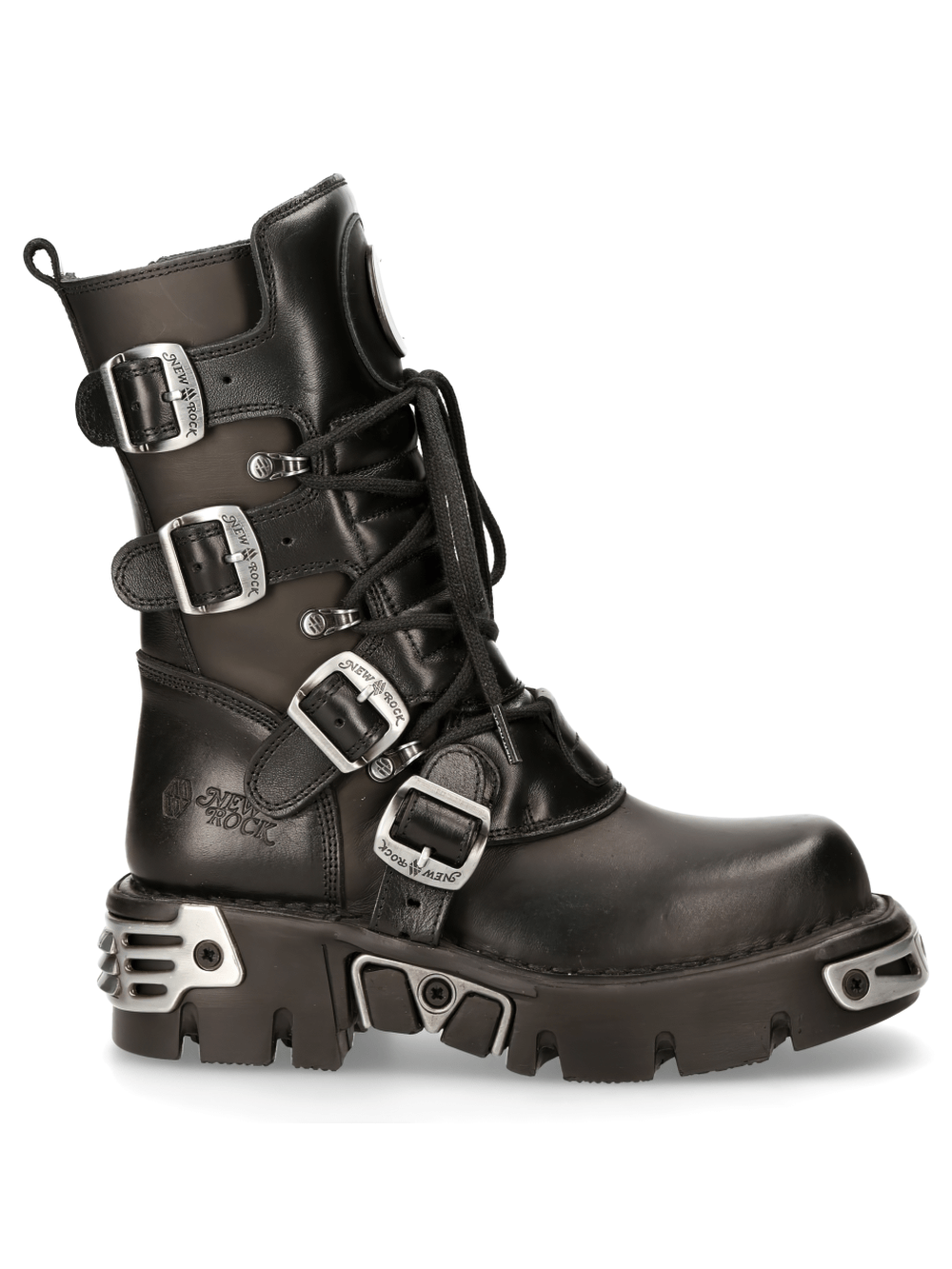 NEW ROCK Men's Gothic Boots with Platform Sole and Crescent Moon