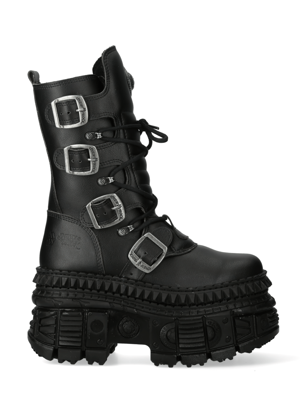 NEW ROCK Men's Gothic Platform Boots with Buckles and Laces