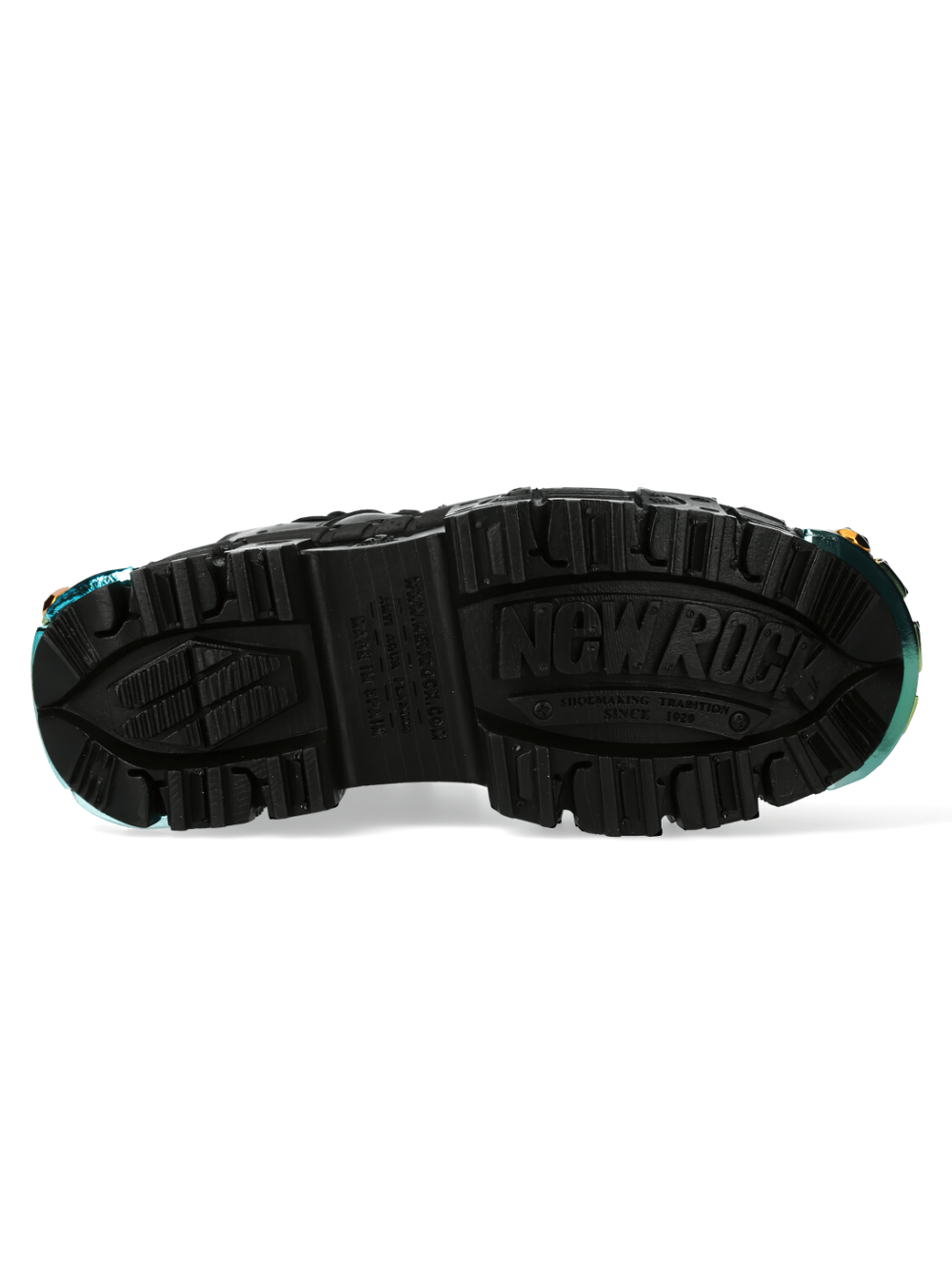 NEW ROCK Men's Gothic Platform Boots with Rainbow Metal Accents