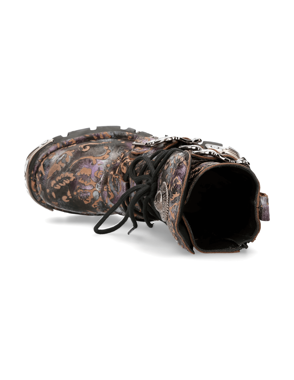 NEW ROCK Men's Gothic Zippered High Boots with Metallic Accents