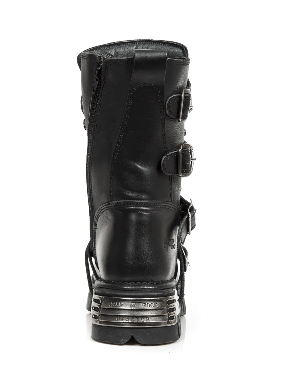 NEW ROCK Men's Heavy Biker Rock Boots with Natural Rubber Sole