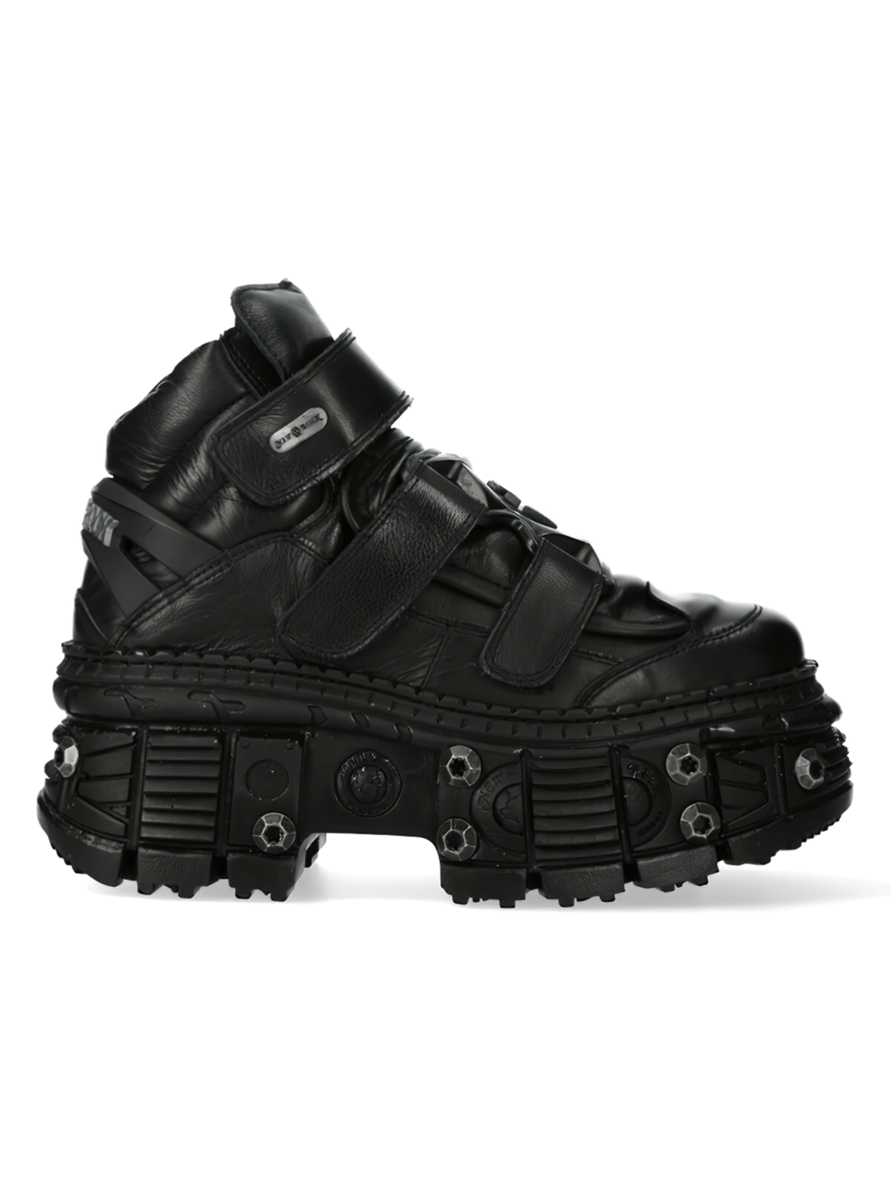 NEW ROCK Men's Heavy Gothic Ankle Boots with Velcro Straps