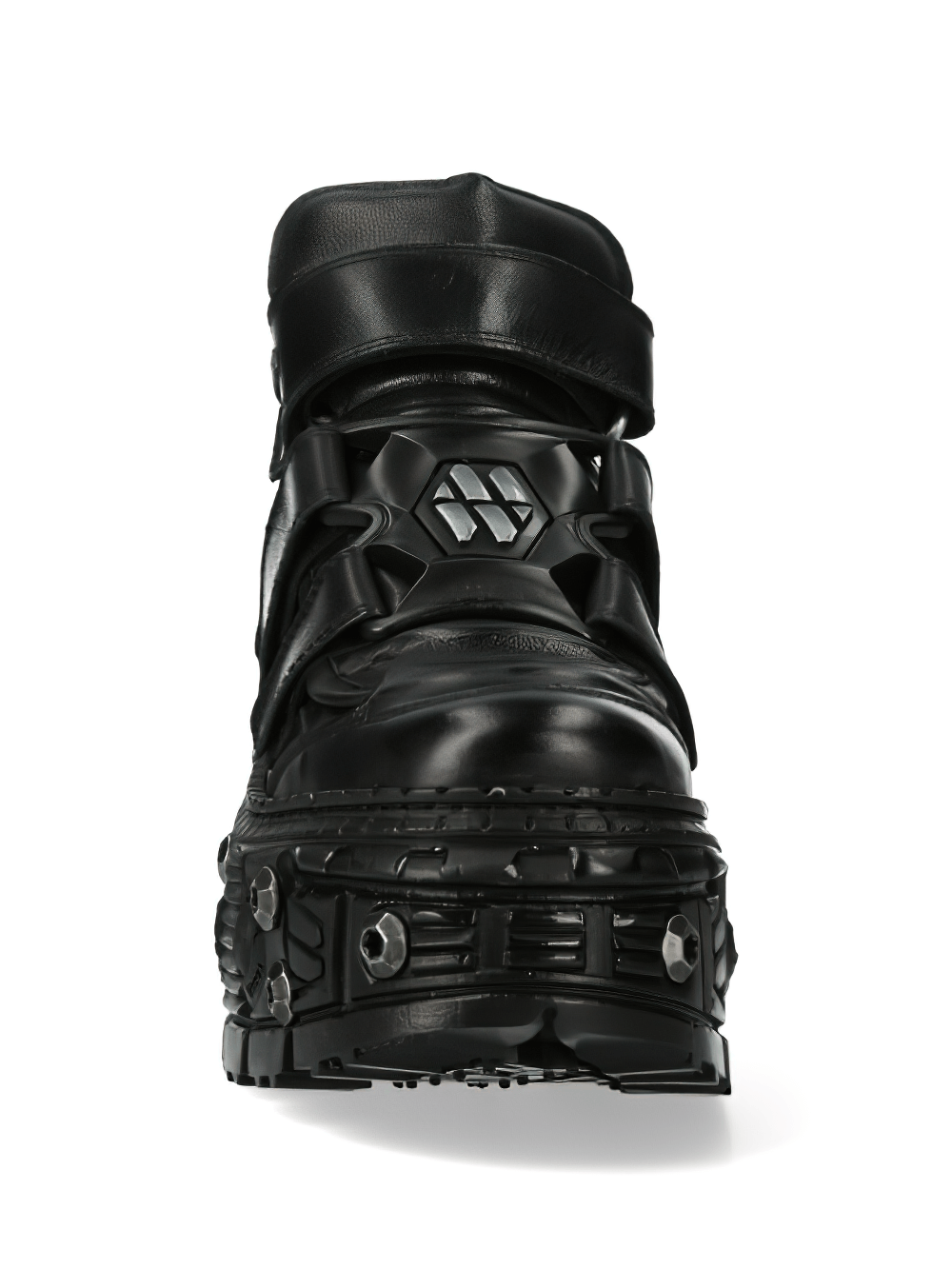 NEW ROCK Men's Heavy Gothic Ankle Boots with Velcro Straps