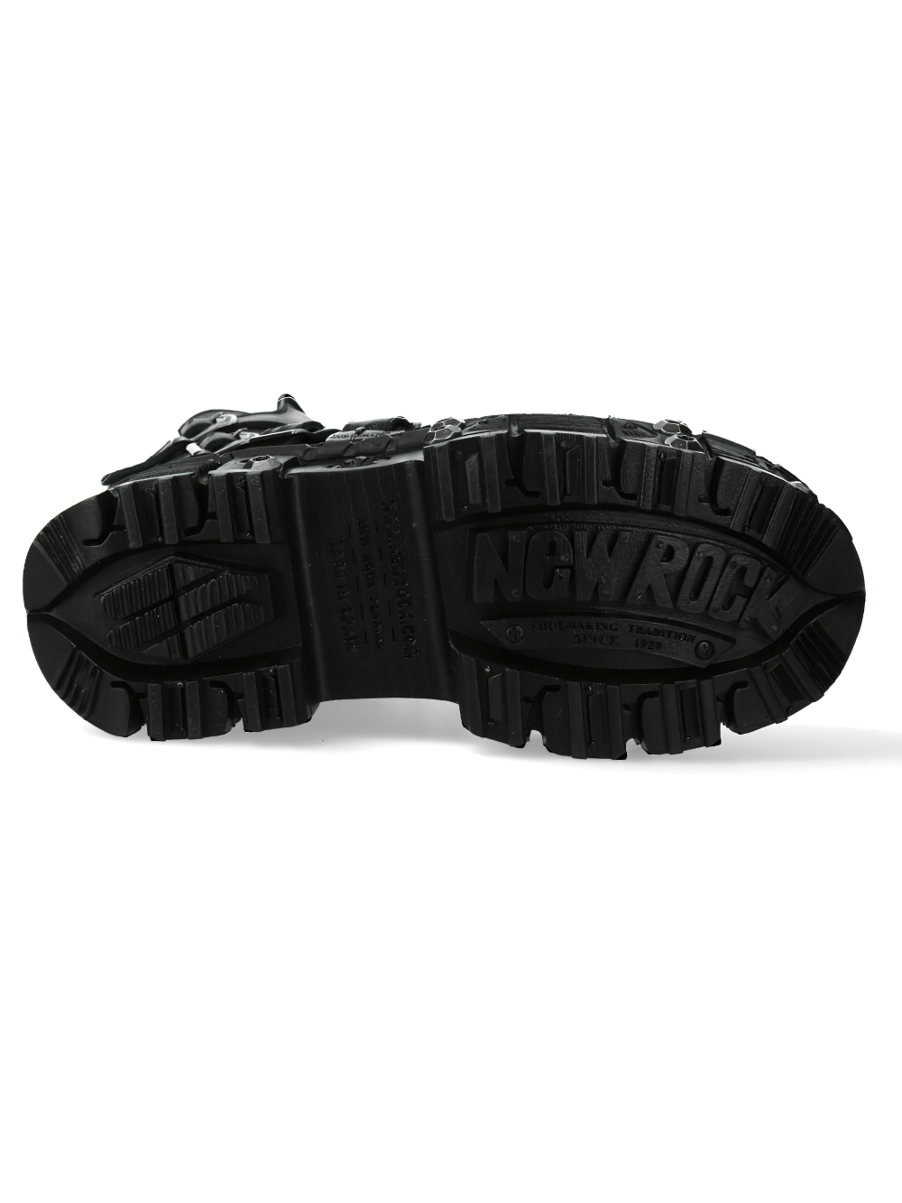 NEW ROCK Men's Lace-Up Leather Ankle Boots with Metallic Accents