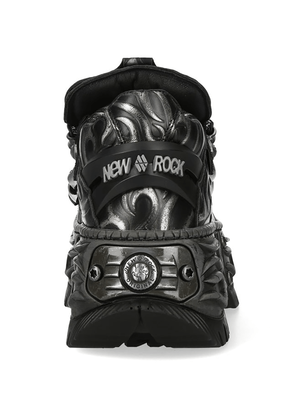 NEW ROCK Men's Black Fire Platform Rock Sneakers