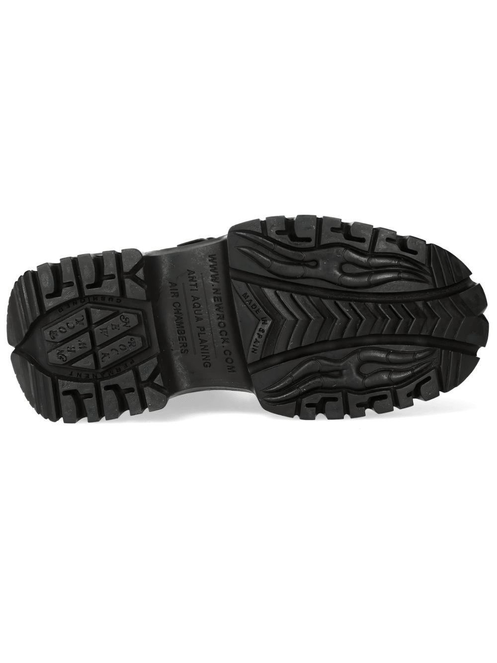 NEW ROCK Men's Black Platform Shoes with Buckled Strap Details