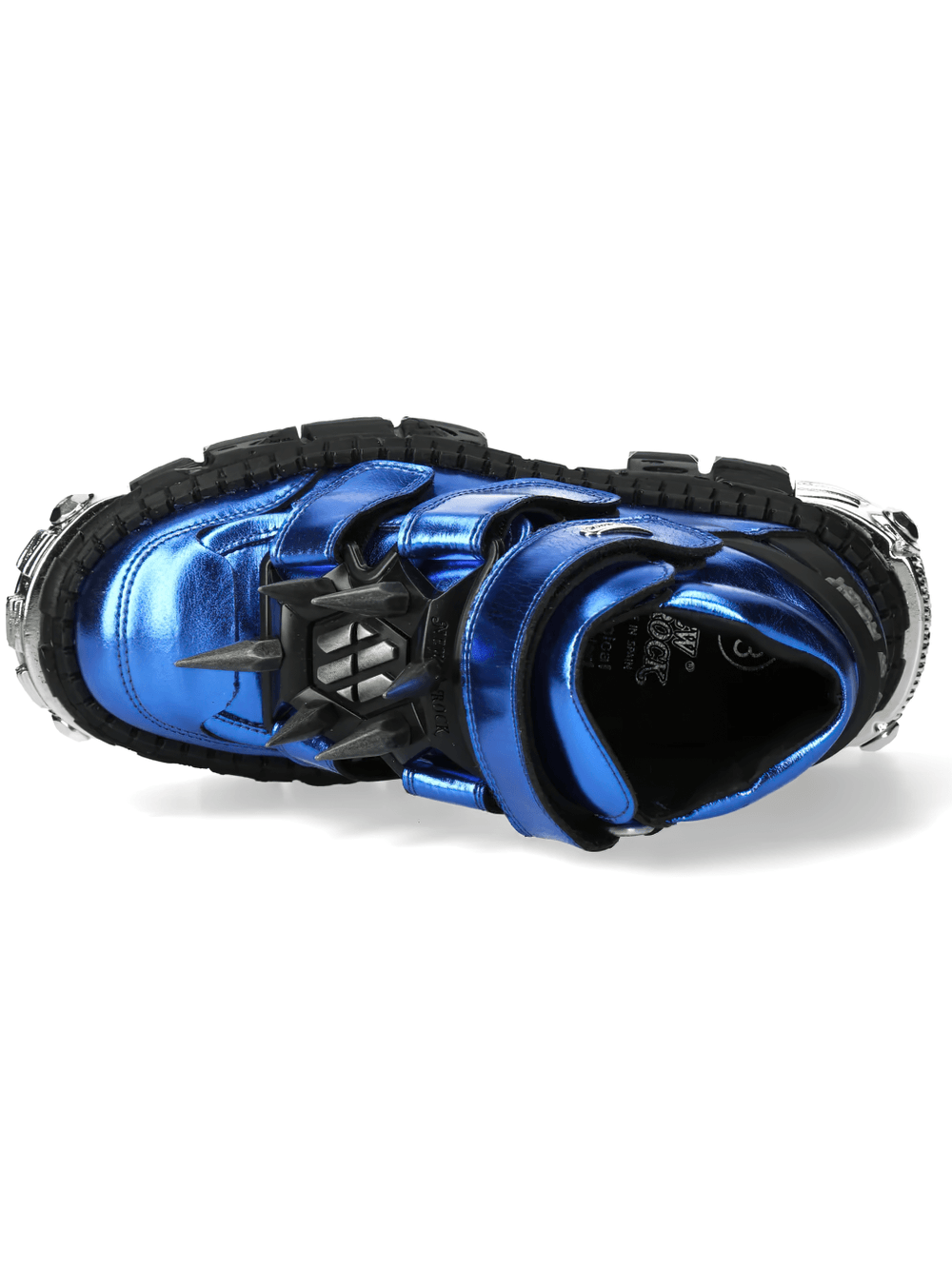 NEW ROCK Men's Blue Punk Platform Boots with Spiked Hardware