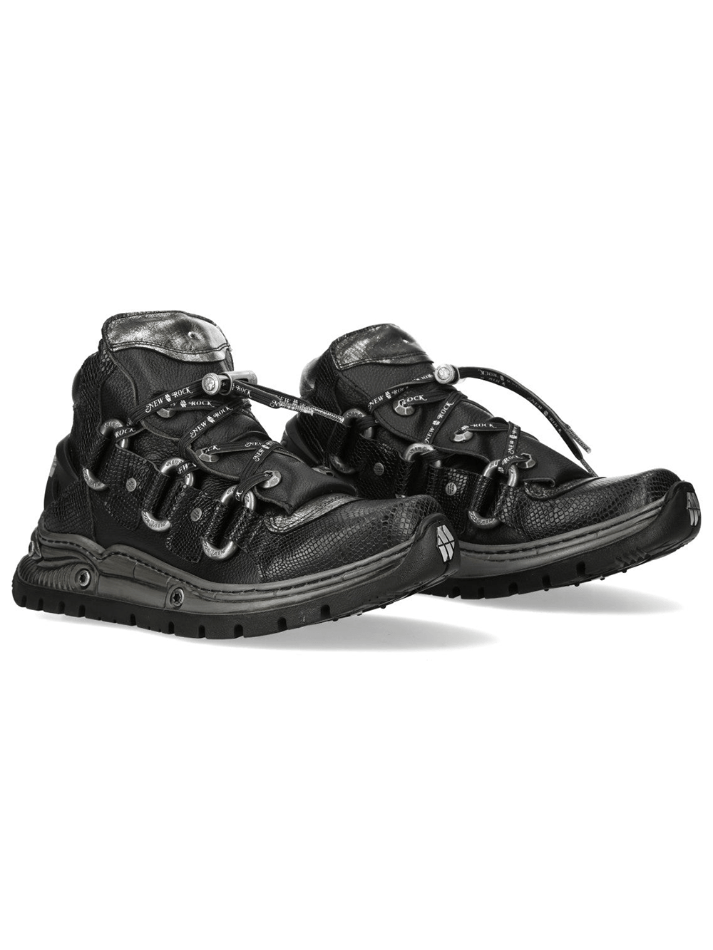 NEW ROCK Men's Boots with Cord Lacing and Textured Sole
