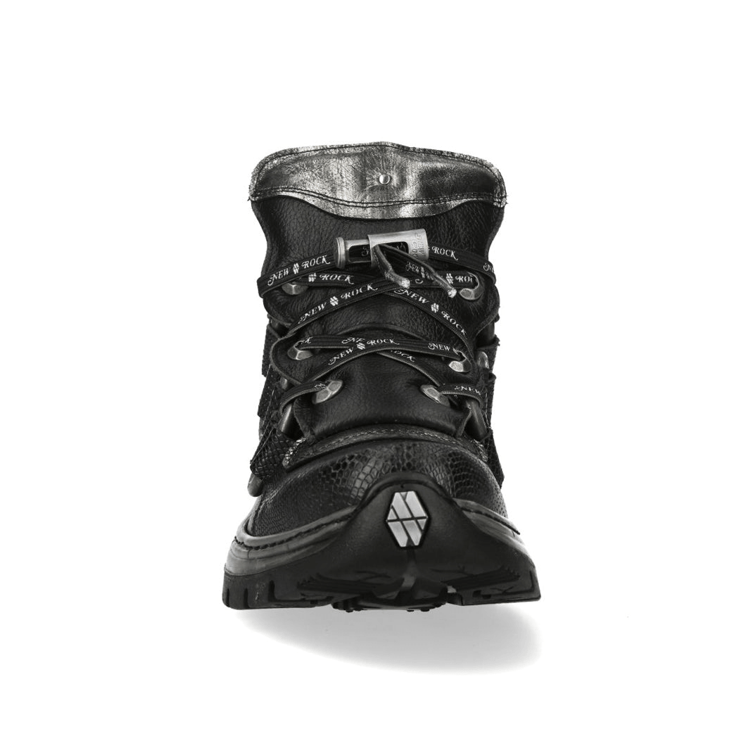 NEW ROCK Men's Boots with Cord Lacing and Textured Sole