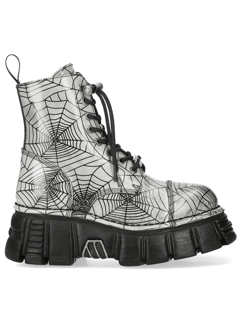 NEW ROCK Men's Boots with Web Print and Side Zipper Sole