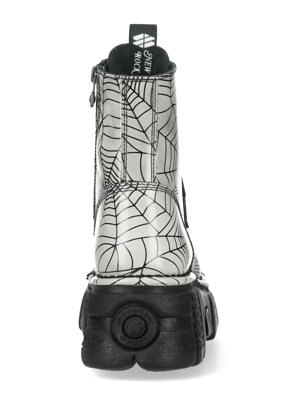NEW ROCK Men's Boots with Web Print and Side Zipper Sole