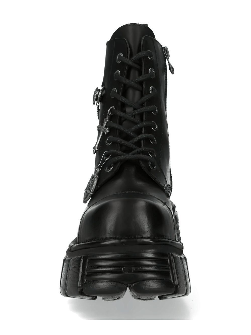 NEW ROCK Men's Charms Ankle Boots with Cross and Pin Detail