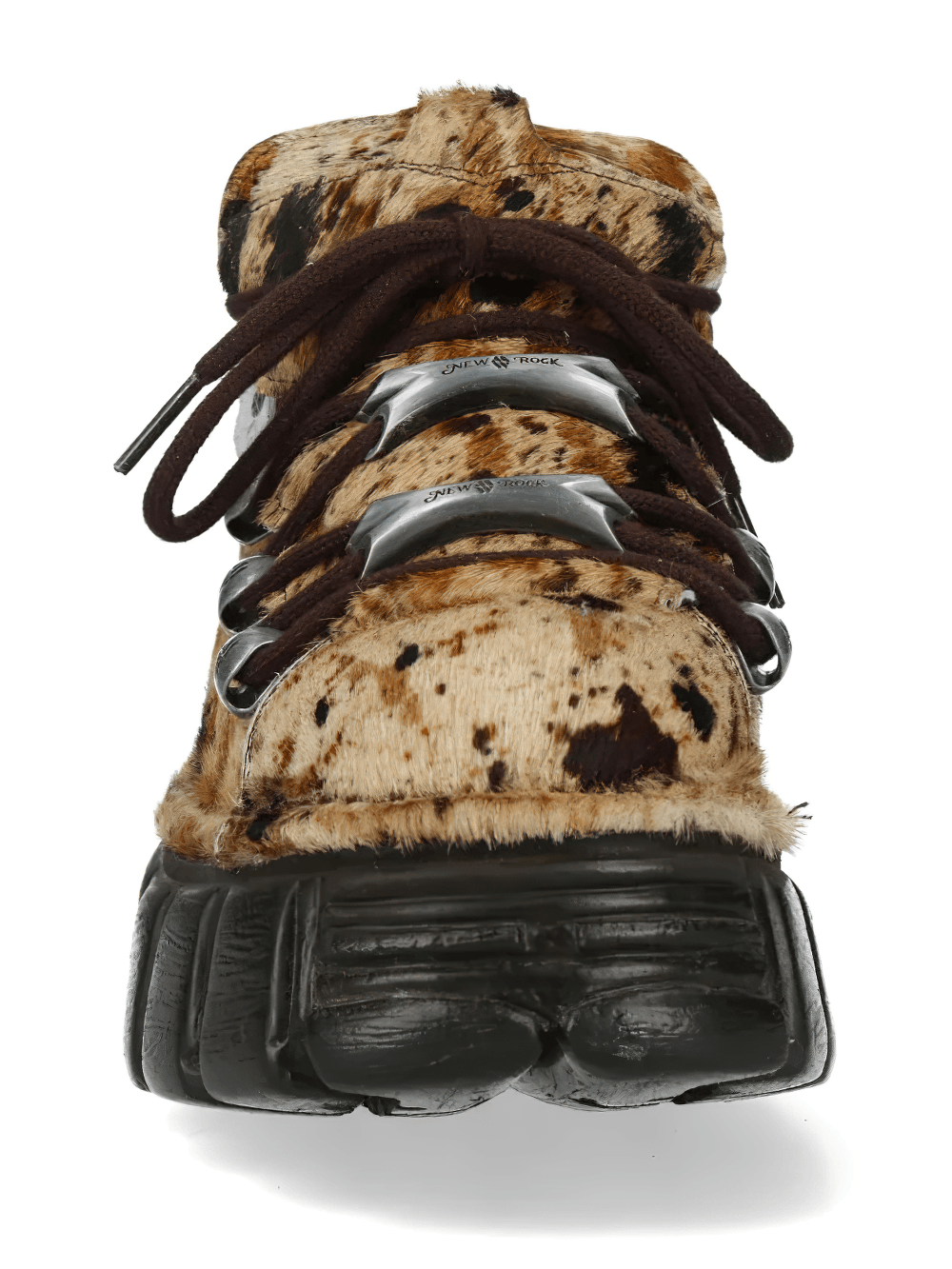 NEW ROCK Men's Cow Print Rock Shoes with Lugged Sole