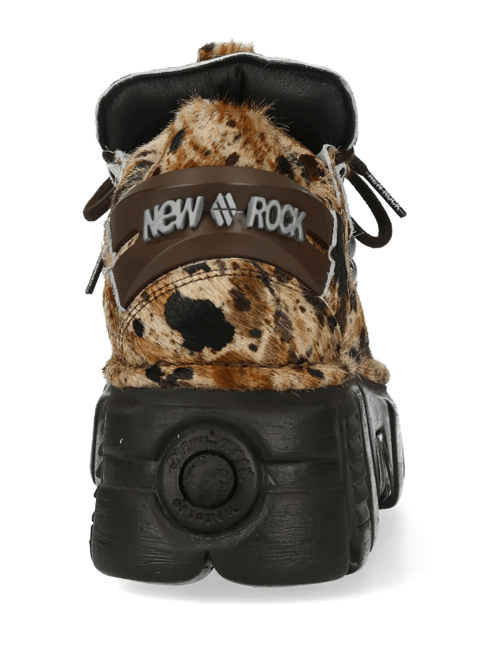 NEW ROCK Men's Cow Print Rock Shoes with Lugged Sole