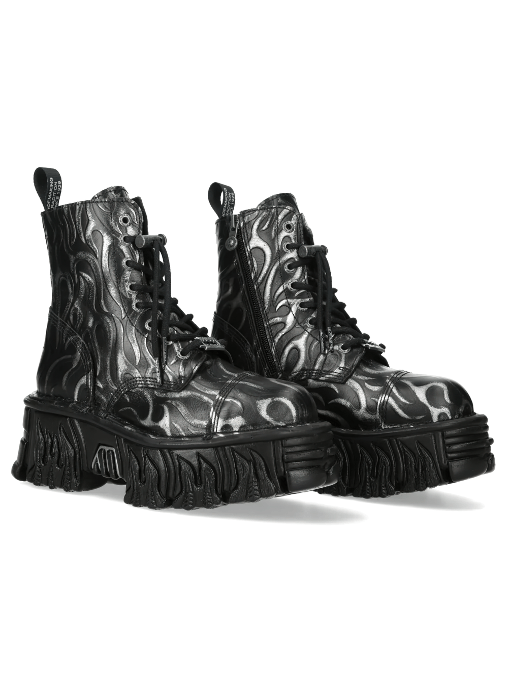 NEW ROCK Men's Flame Ankle Boots with Chunky Lug Soles